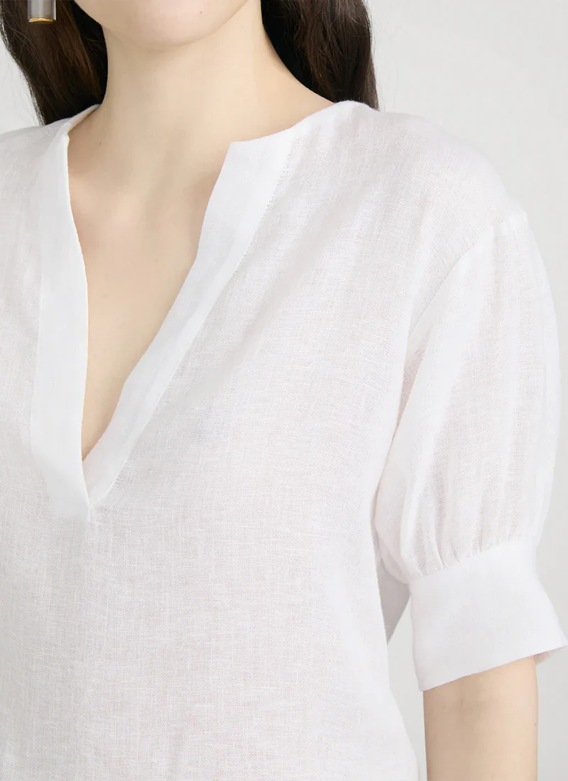The Linen V-Neck Popover Top - Image 2
