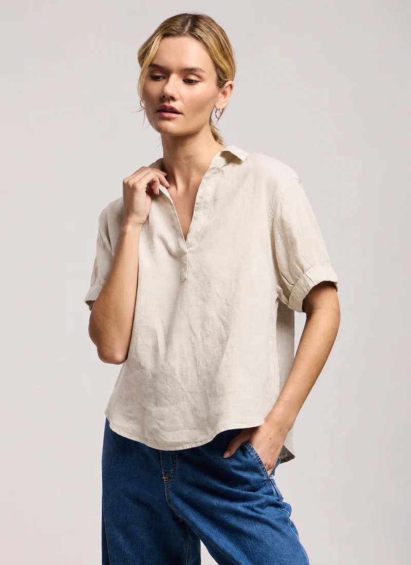 Vivica Woven Linen Top - Image 2