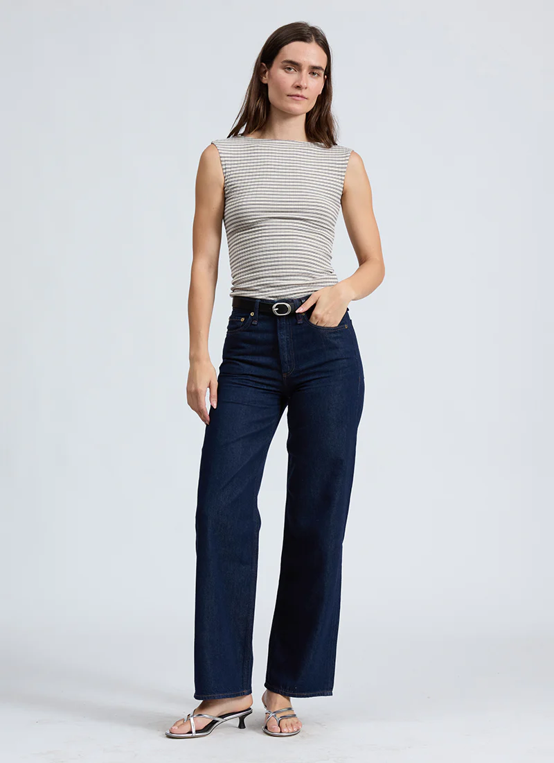 Luca Striped Open Back Tee - Image 3