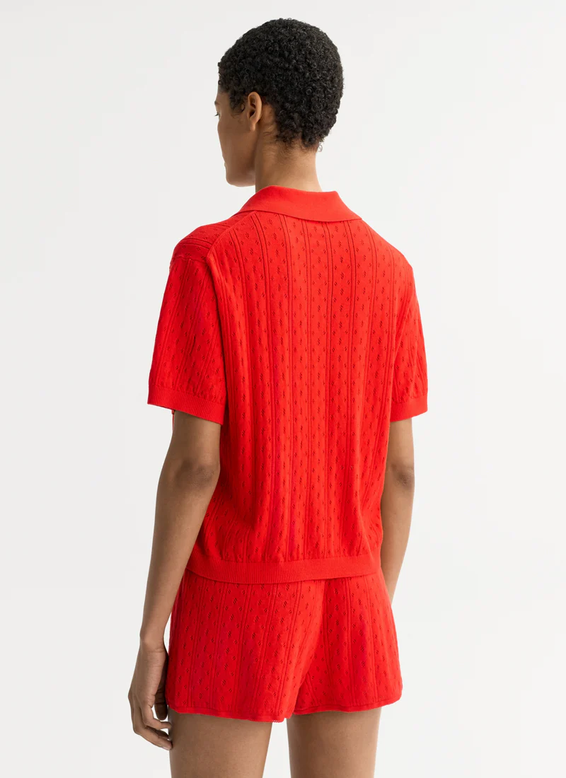 Pointelle Pique Polo - Image 2